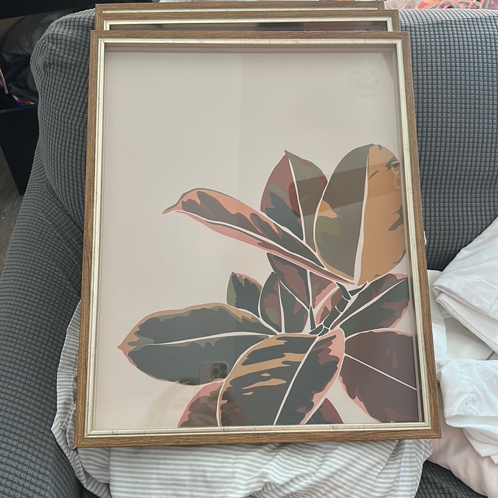 AtHome 3 piece gold frame decor